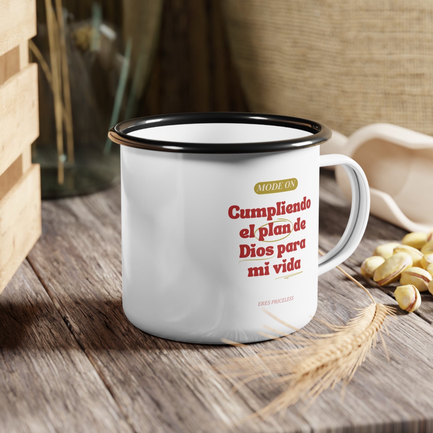 Taza Acero -“Mode On” Letras Roja
