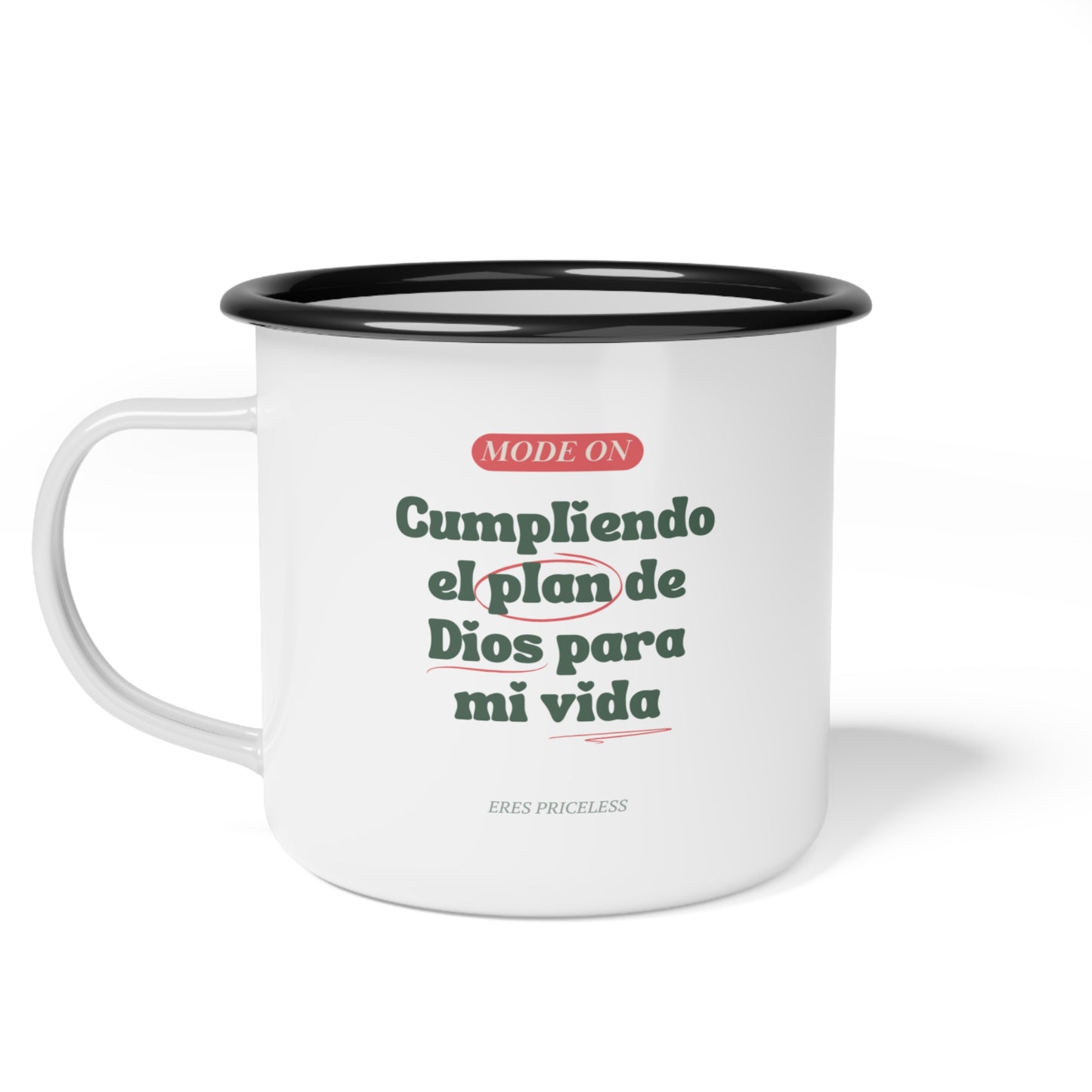 Taza Acero -“Mode On” Letras Verde Pino