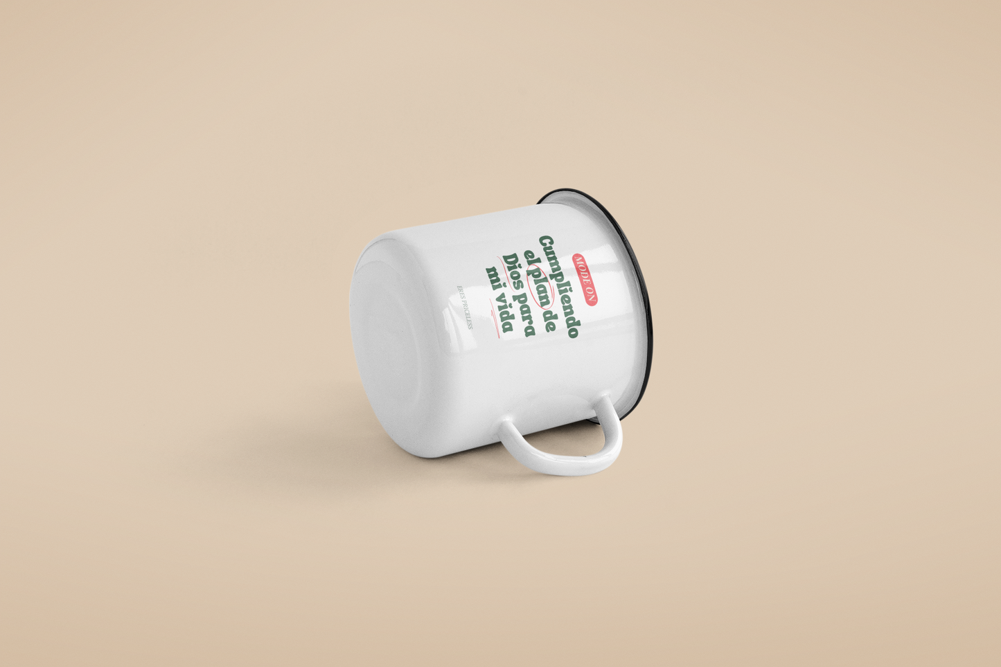 Taza Acero -“Mode On” Letras Verde Pino