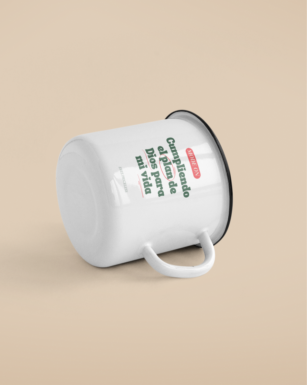 Taza Acero -“Mode On” Letras Verde Pino