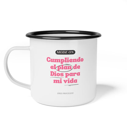 Taza Acero -“Mode On” Letras Rosa Intenso