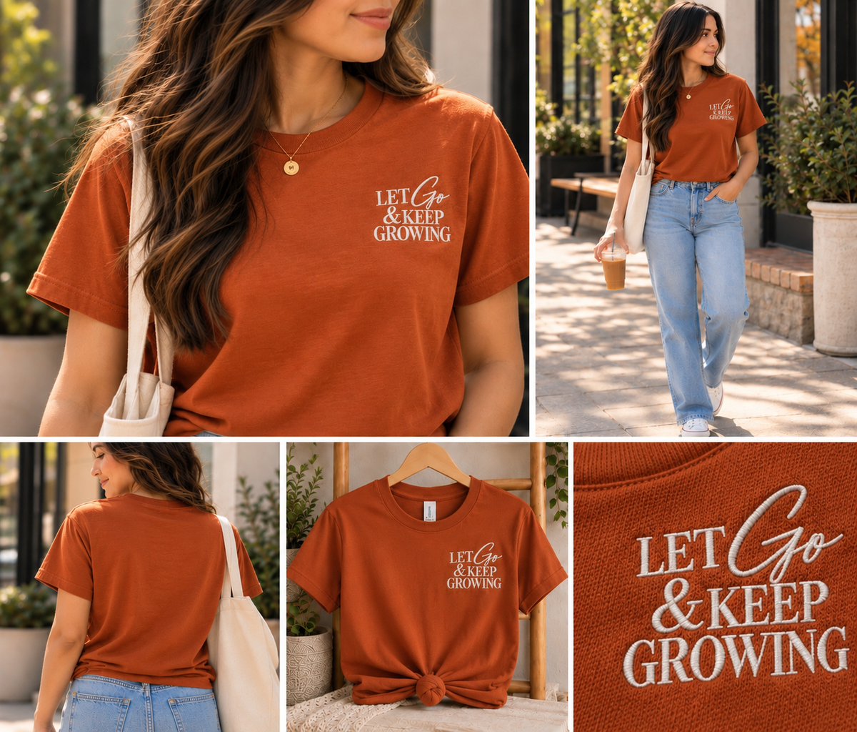 Let Go & Keep Growing — T-Shirt Autumn