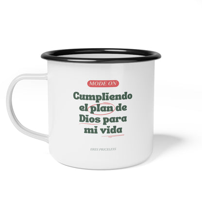 Taza Acero -“Mode On” Letras Verde Pino